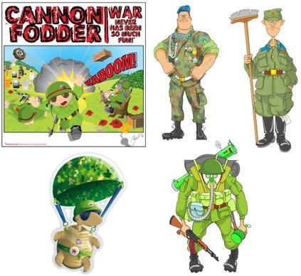 cartoon soldier vector