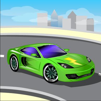 cartoon sports car design vectors set