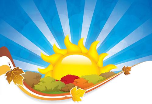 cartoon summer sun vector background