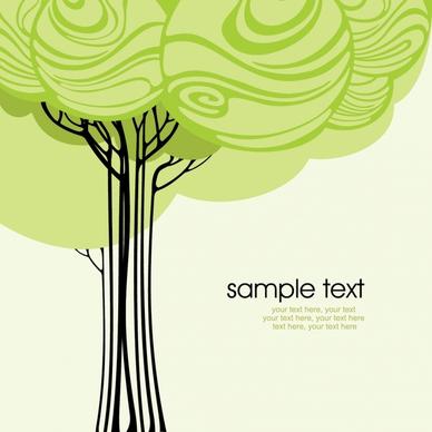 nature background template colored handdrawn tree sketch