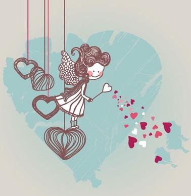 cartoon valentine illustrator 01 vector