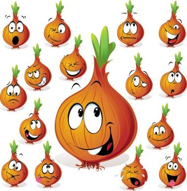 cartoon vegetables expression of 03 vector