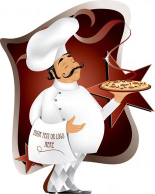 culinary advertising background cook icon cartoon character