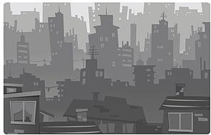 cartoonstyle city silhouette vector