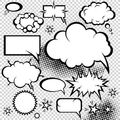 cartoonstyle mushroom cloud dialog 05 vector