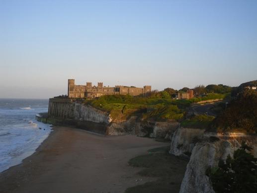 castle by cliffs