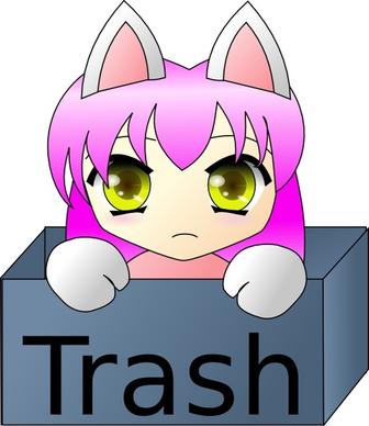 Cat In Trash Can clip art