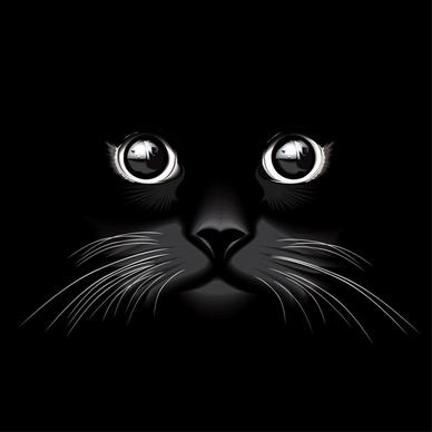cat silhouettes vector line art