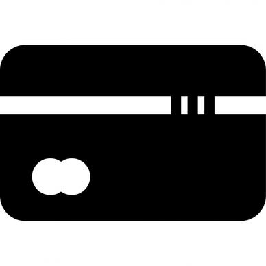 cc stripe bank card template flat contrast black white outline