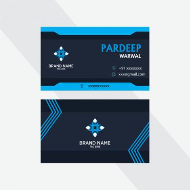 cdr business card template elegant dark geometric decor