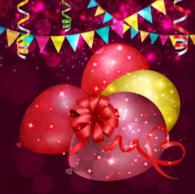 celebration background sparkling bokeh colorful balloons ribbons