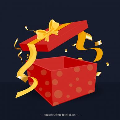 celebration background template dynamic gift box 3d design