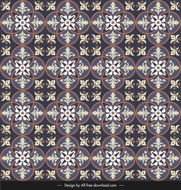 ceramic tile pattern repeating petals illusion dark classic