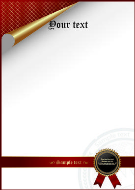 certificate cover template vector