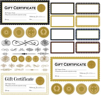 certificate frame and badges vector