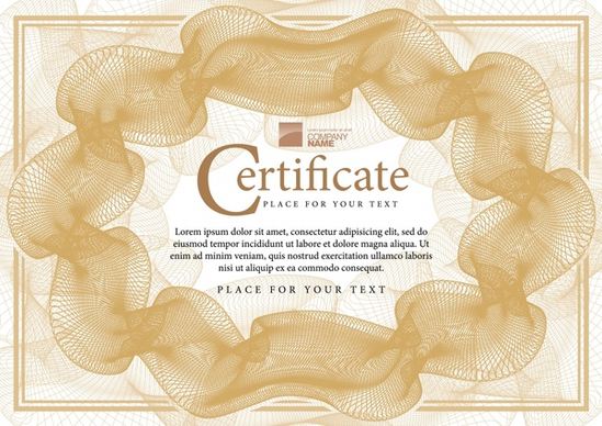 certificate of commendation pattern lines background vector