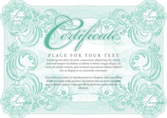 certificate of commendation pattern lines vector