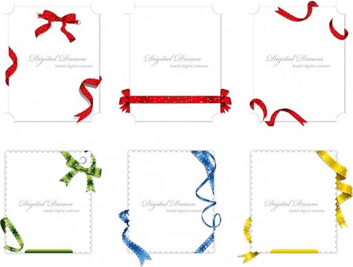 card decorative templates elegant luxury ribbon knot sketch