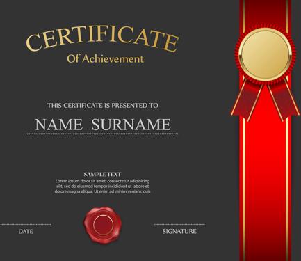 certificates ornate design vector template