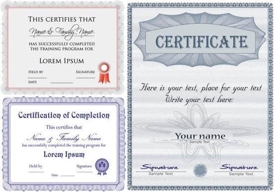 certificates vector