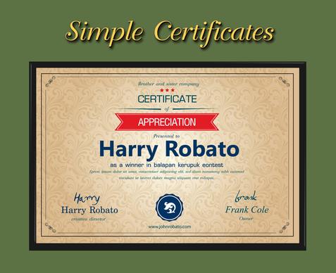 certificates vector illustration with simple style