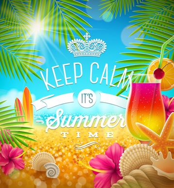 charming summer party poster template vectors