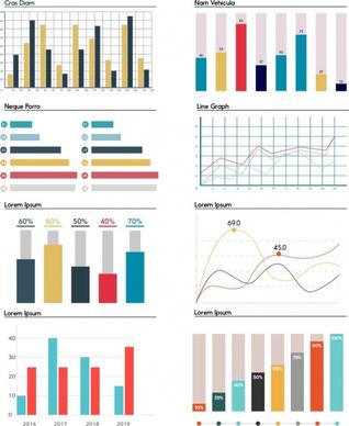 chart templates collection multicolored shapes flat design