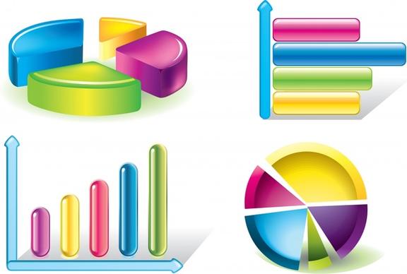 charts templates modern shiny colorful pie column shapes