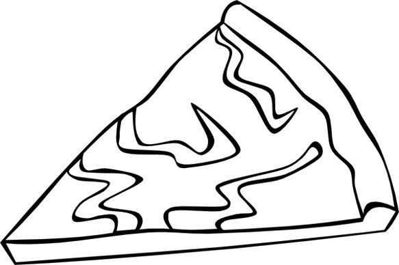 Cheese Pizza Slice (b And W) clip art