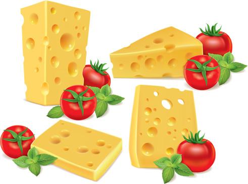 cheese with tomato vector
