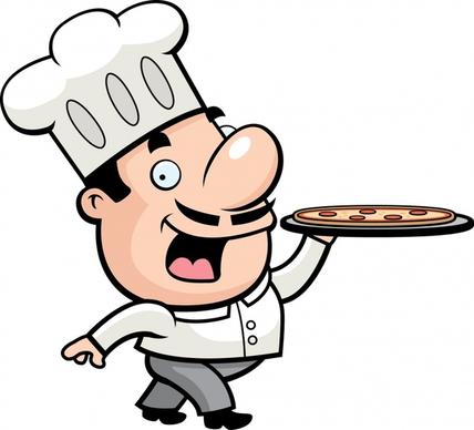 restaurant background serving cook icon cartoon character