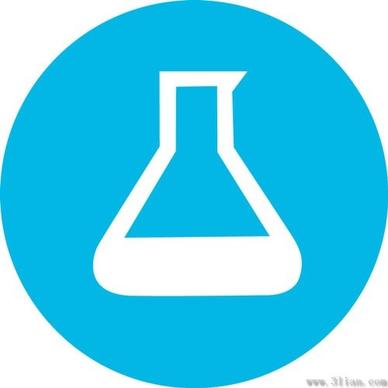 chemical bottle icon vector blue background