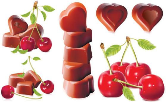 cherry and chocolate design vector