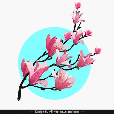 cherry blossom flora painting classical branch decor