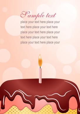 birthday background cream cake candle icons decor