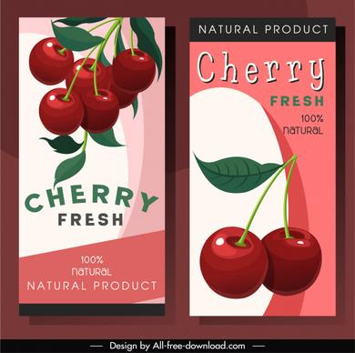 cherry leaflet templates elegant colored classic decor