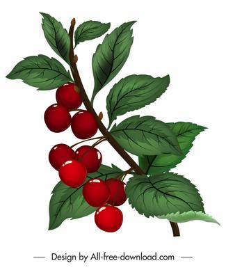 cherry painting shiny colored classical design