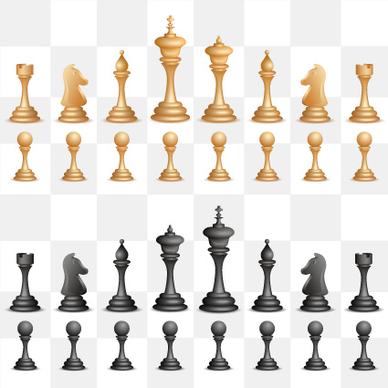 chess design elements vector set