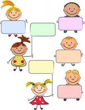 blank text box templates cute kids icons decor