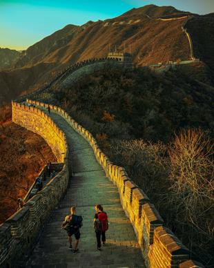 china landscape picture great wall sunset scene 