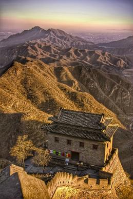 china nature landscape picture mountain range great wall high view