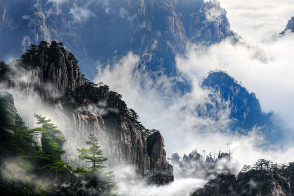 china nature scenery picture awesome cloudy mountain view