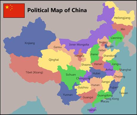 china political map vector