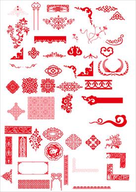 china style ornaments with frame vector