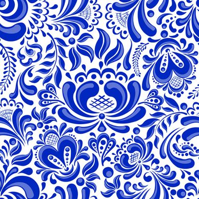 chinese blue and white seamless pattern vector