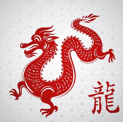 new year background template oriental dragon sketch