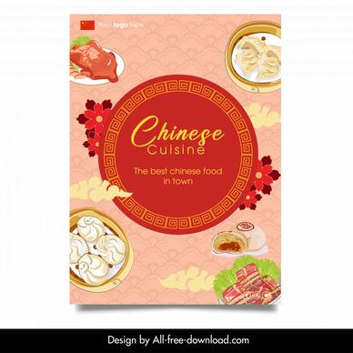 chinese cuisine travel flyer advertising poster classical foods decor