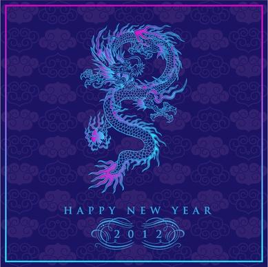 chinese dragon totem pattern background vector