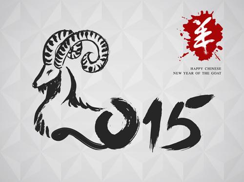 chinese new year of goat vector background