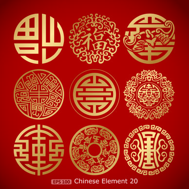 chinese pattern styles vector